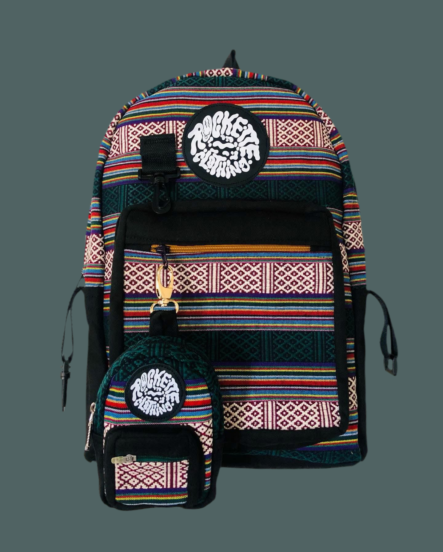 Backpack Etnica Hippie Style Green